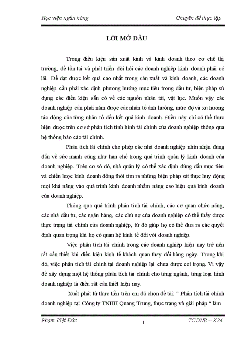 image for page Phân tích tài chính doanh nghiệp tại Công ty TNHH Quang Trung thực trạng và giải pháp 1