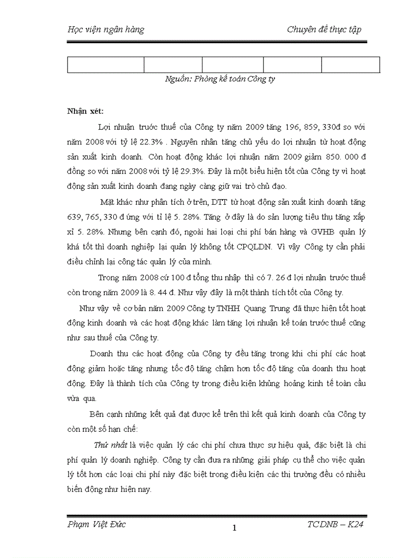 image for page Phân tích tài chính doanh nghiệp tại Công ty TNHH Quang Trung thực trạng và giải pháp 1