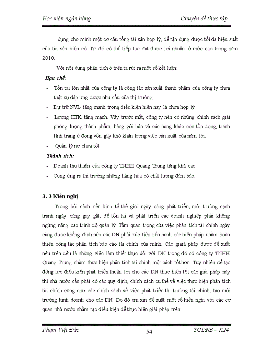 image for page Phân tích tài chính doanh nghiệp tại Công ty TNHH Quang Trung thực trạng và giải pháp 1