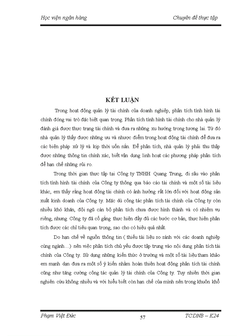 image for page Phân tích tài chính doanh nghiệp tại Công ty TNHH Quang Trung thực trạng và giải pháp 1