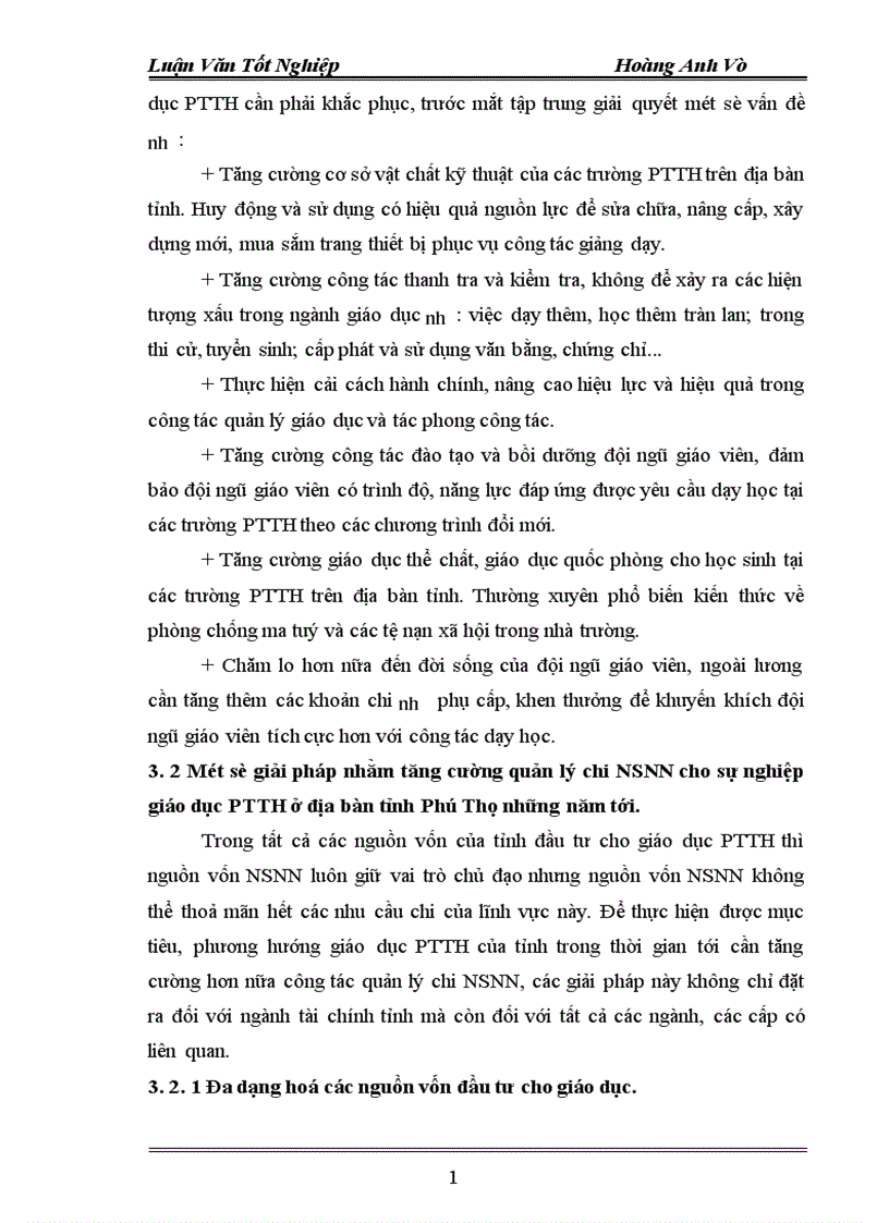 image for page Thực trạng quản lý chi ngân sách nhà nước cho sự nghiệp giáo dục PTTH trên địa bàn tỉnh Phú Thọ thời gian qua