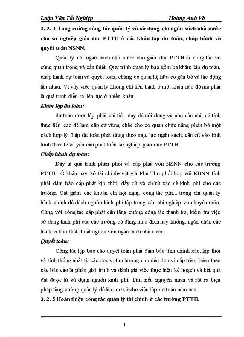 image for page Thực trạng quản lý chi ngân sách nhà nước cho sự nghiệp giáo dục PTTH trên địa bàn tỉnh Phú Thọ thời gian qua