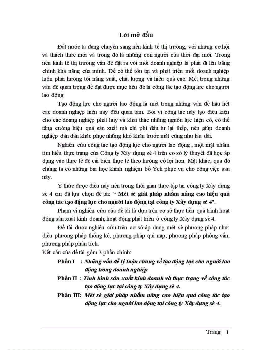 image for page Một số giải pháp nhằm nâng cao hiệu quả công tác tạo động lực cho người lao động tại công ty Xây dựng số 4 1