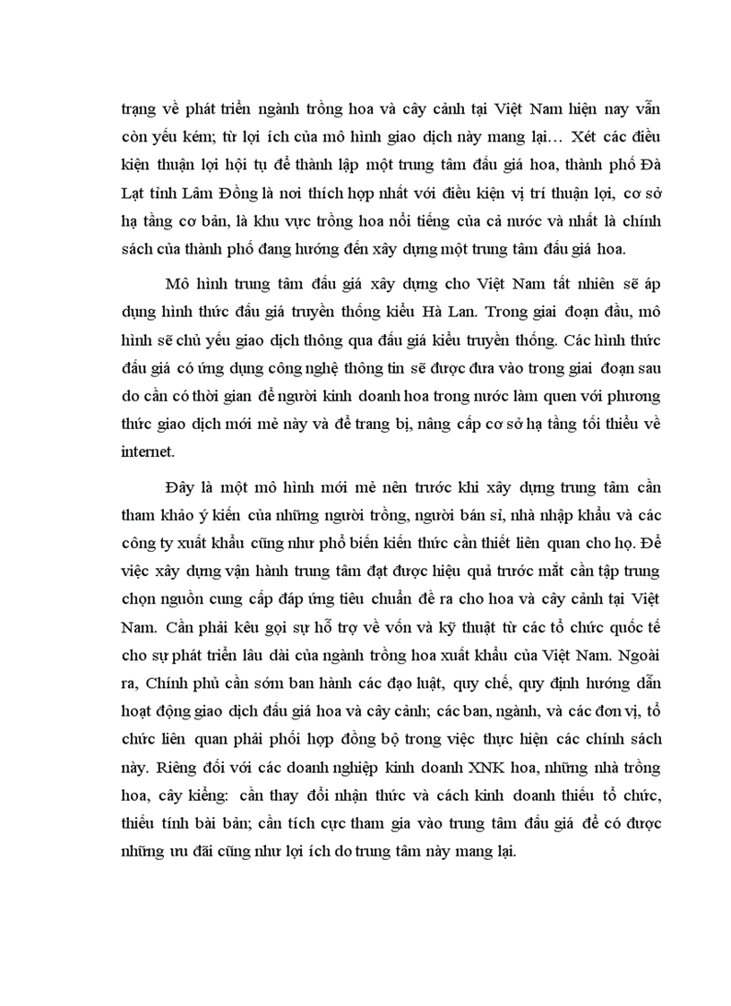 image for page Hoạt động của trung tâm đấu giá hoa Hà Lan và khả năng áp dụng tại Việt Nam