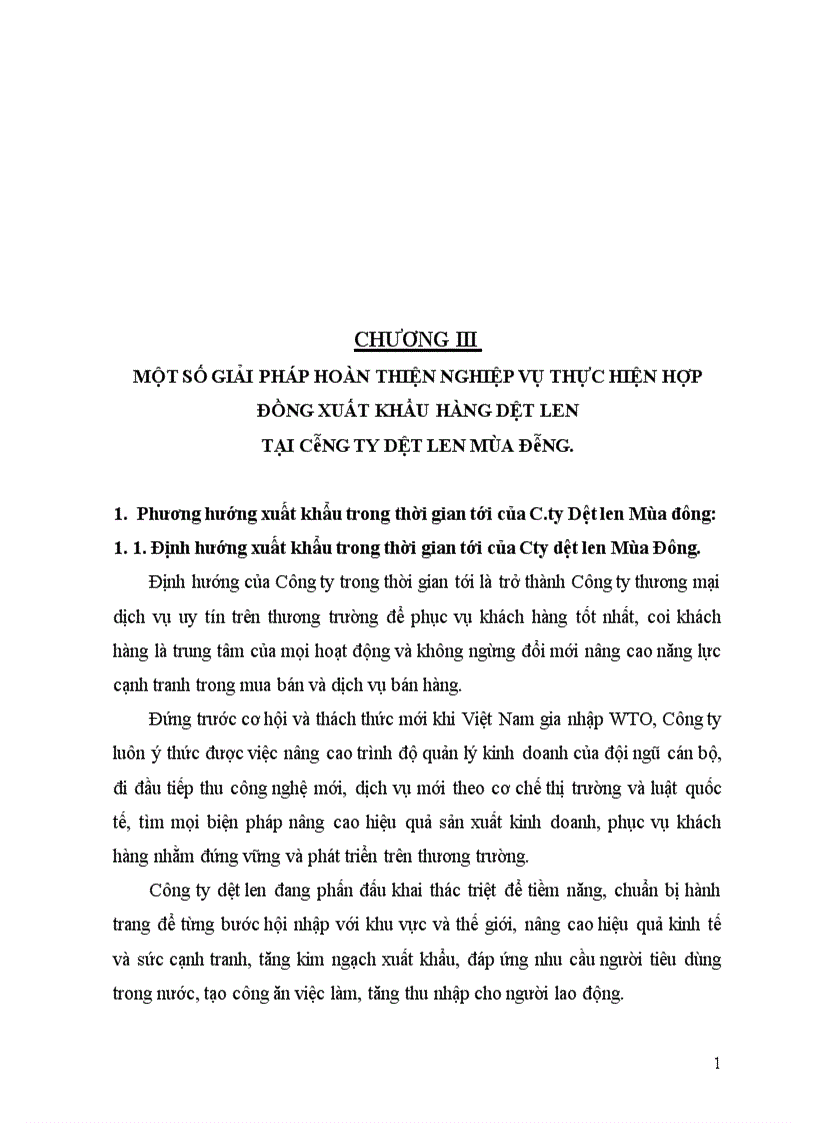 image for page Phân tích thực trạng và kiến nghị một số giải pháp hoàn thiện nghiệp vụ thực hiện hợp đồng xuất khẩu tại Cụng ty dệt len Mựa Đông