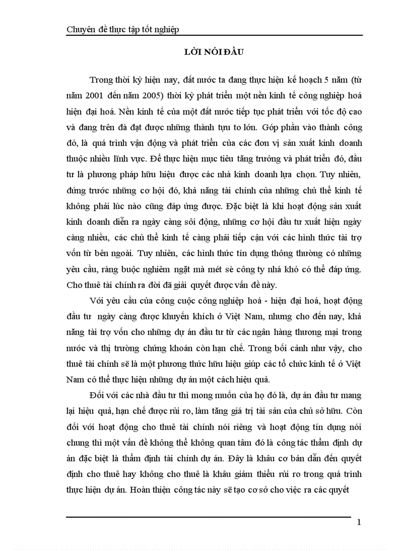 image for page Hoàn thiện công tác thẩm định tài chính dự án tại công ty cho thuê tài chính I NHN0 PTNT 1