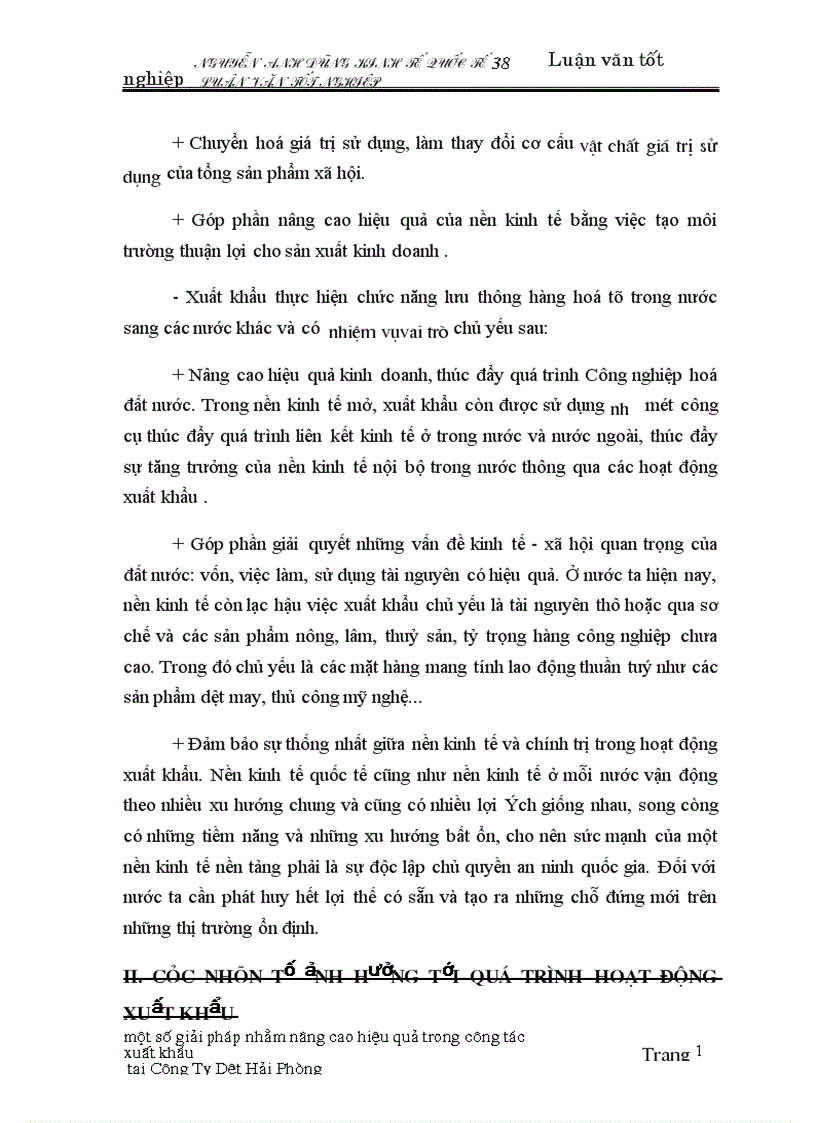 image for page Một số giải pháp nhằm nâng cao hiệu quả trong công tác xuất khẩu tại Công Ty Dệt Hải Phòng 1