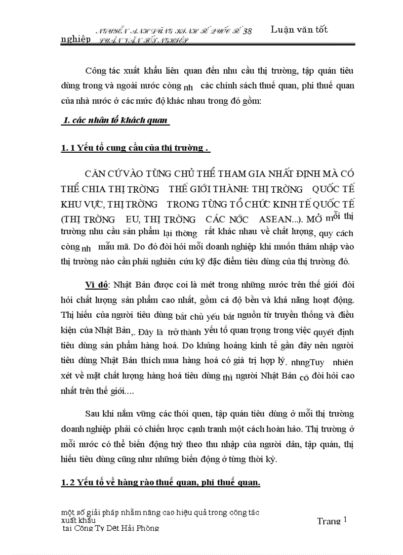 image for page Một số giải pháp nhằm nâng cao hiệu quả trong công tác xuất khẩu tại Công Ty Dệt Hải Phòng 1