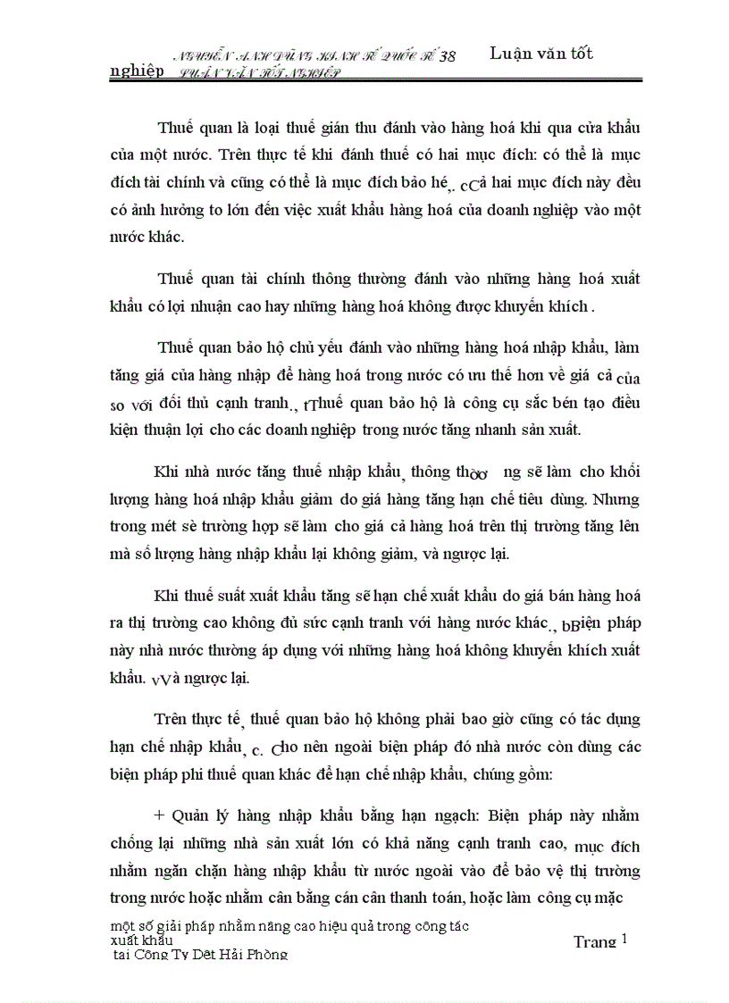 image for page Một số giải pháp nhằm nâng cao hiệu quả trong công tác xuất khẩu tại Công Ty Dệt Hải Phòng 1