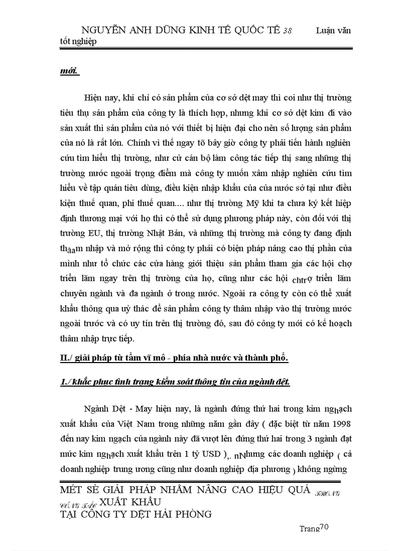 image for page Một số giải pháp nhằm nâng cao hiệu quả trong công tác xuất khẩu tại Công Ty Dệt Hải Phòng 1