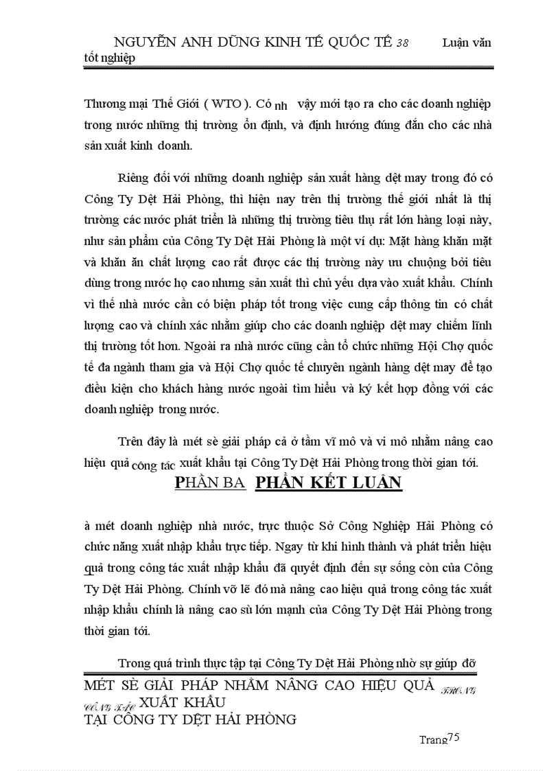 image for page Một số giải pháp nhằm nâng cao hiệu quả trong công tác xuất khẩu tại Công Ty Dệt Hải Phòng 1