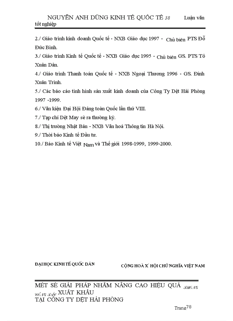 image for page Một số giải pháp nhằm nâng cao hiệu quả trong công tác xuất khẩu tại Công Ty Dệt Hải Phòng 1