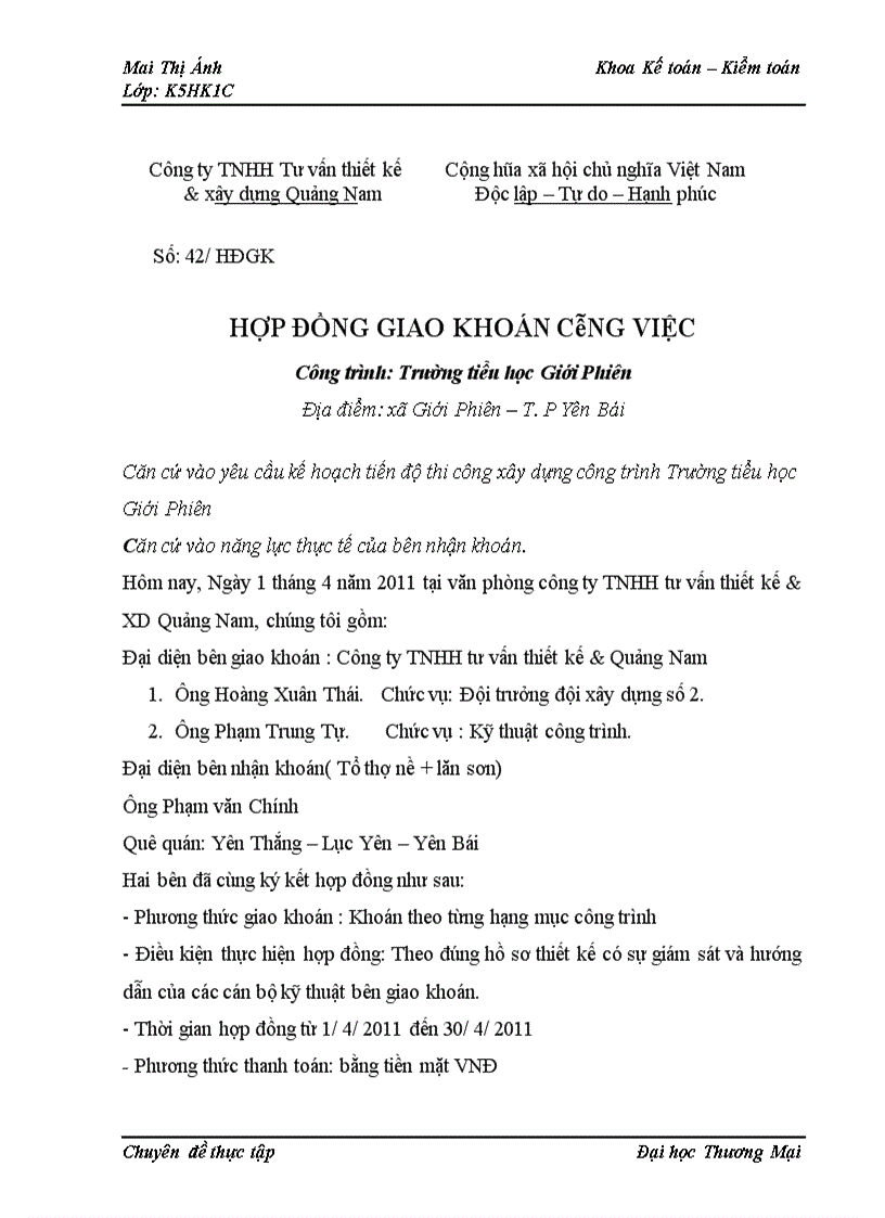image for page Kế toán chi phí xây lắp công trình Trường tiểu học Giới Phiên 1