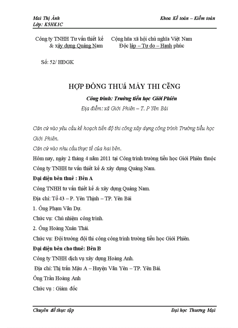 image for page Kế toán chi phí xây lắp công trình Trường tiểu học Giới Phiên 1