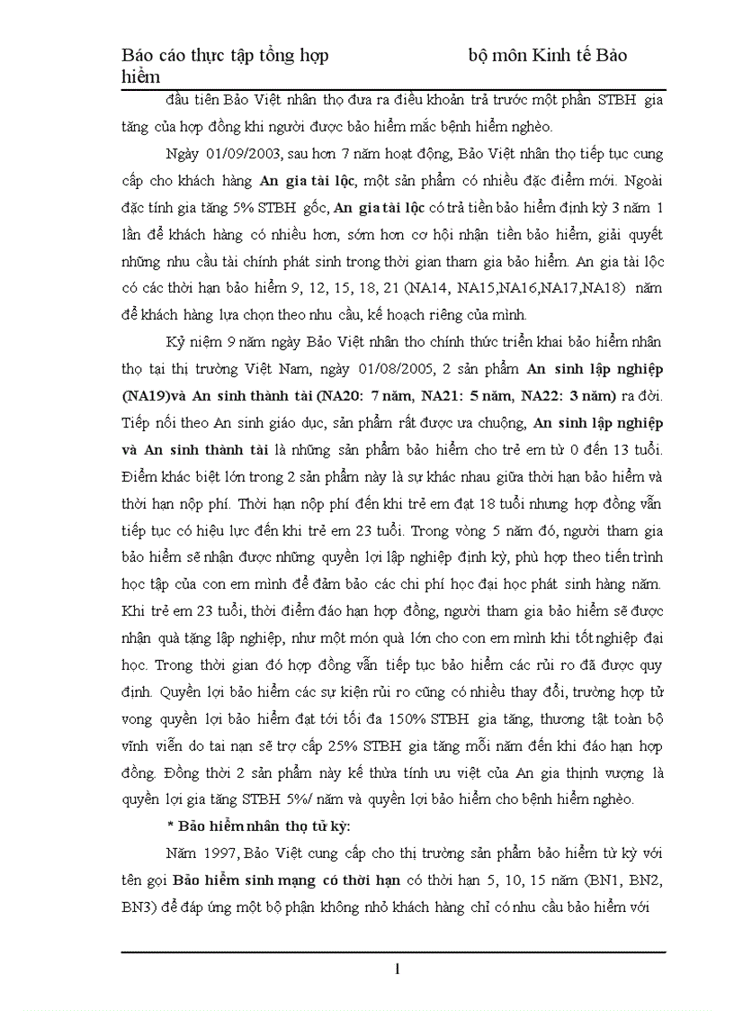 image for page Báo cáo thực tập tổng hợp tại Công ty Bảo Việt nhân thọ Hà Nội