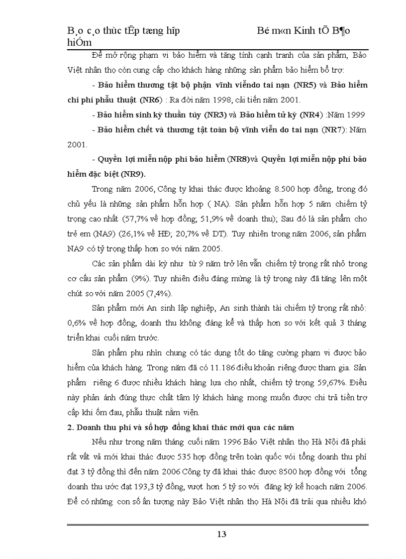 image for page Báo cáo thực tập tổng hợp tại Công ty Bảo Việt nhân thọ Hà Nội