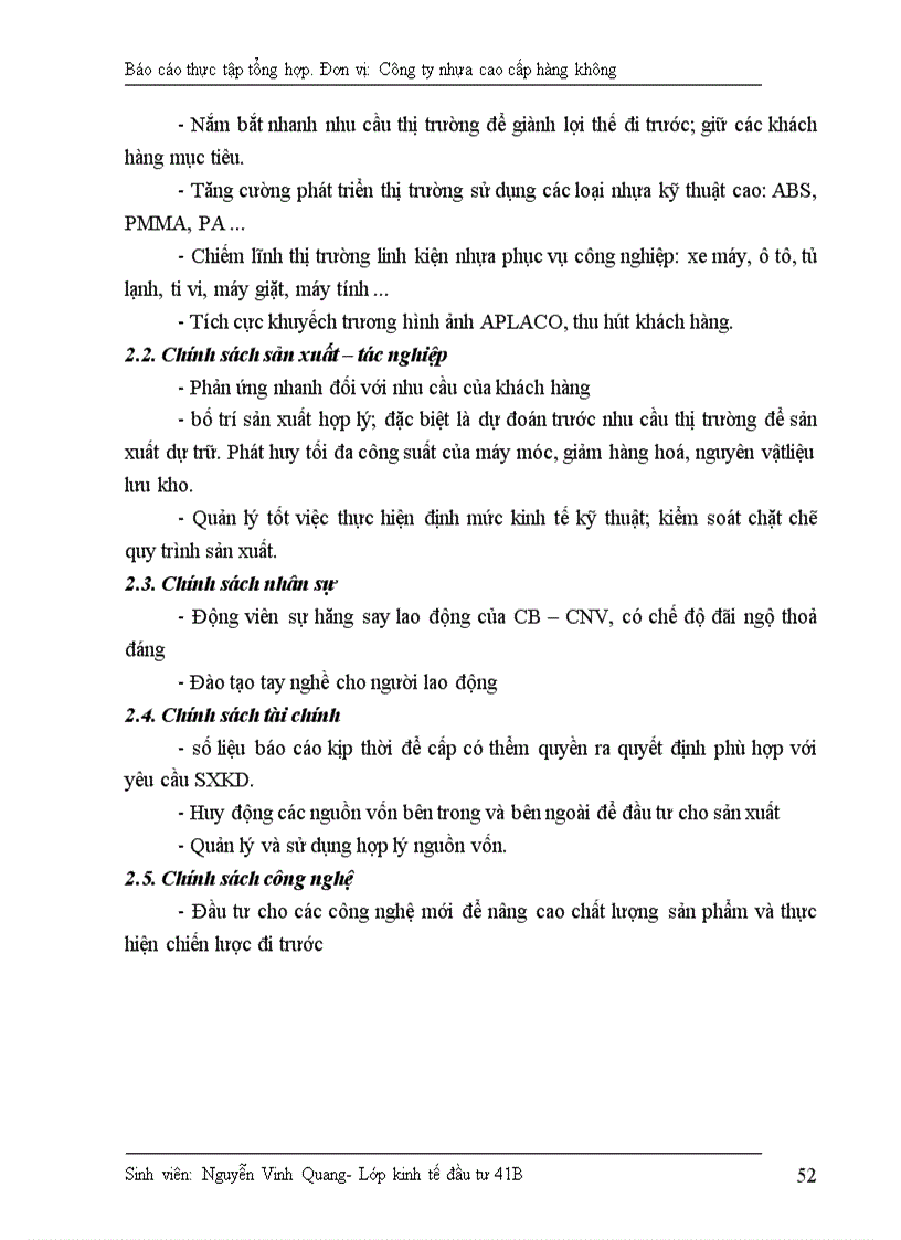 image for page Báo cáo tổng hợp về Công Ty Nhựa Cao Cấp Hàng Không