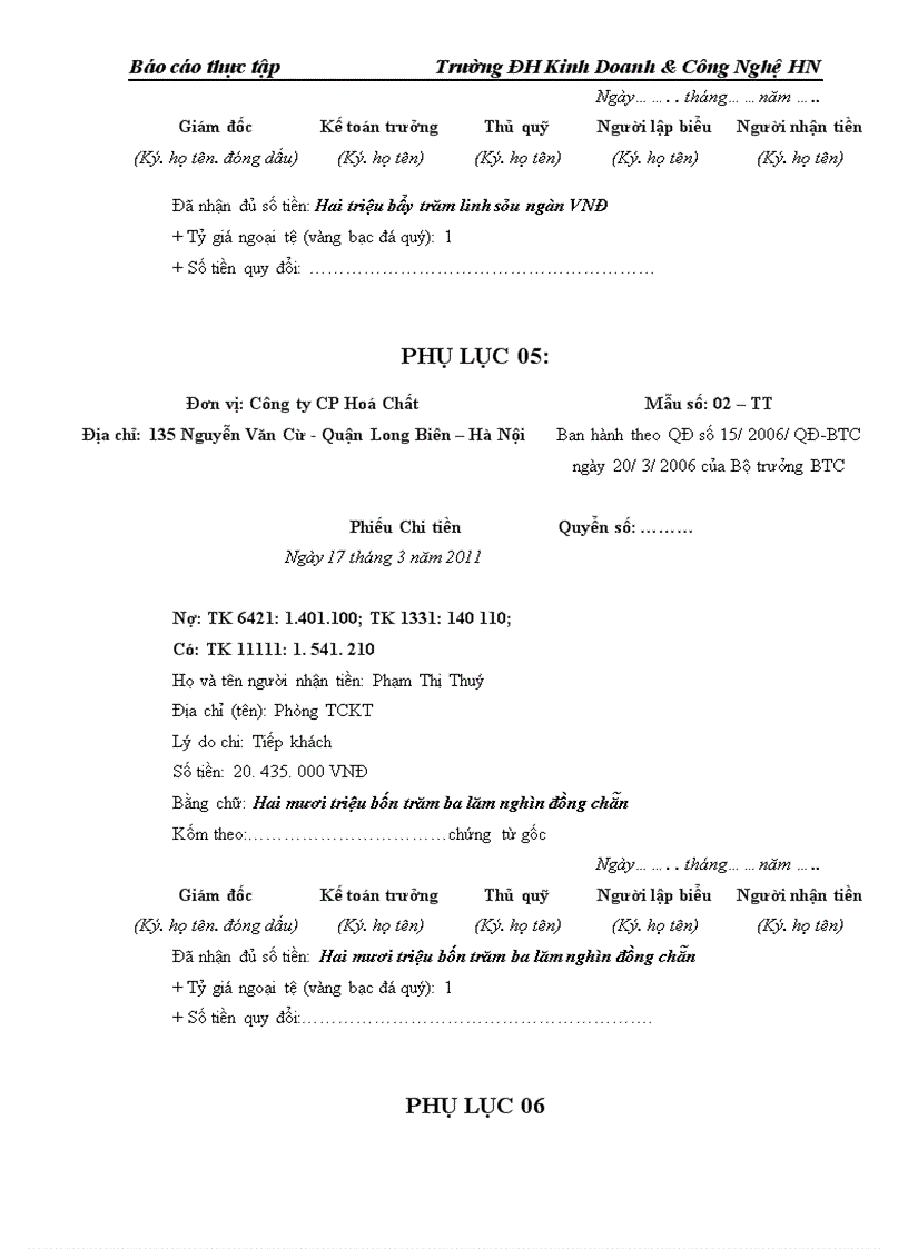 image for page Báo cáo thực tập tại Công ty CP Hoá Chất