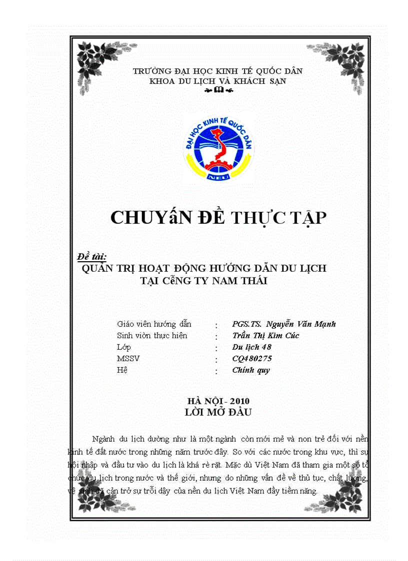 image for page quản trị hoạt động hướng dẫn du lịch tại công ty Nam Thái 1