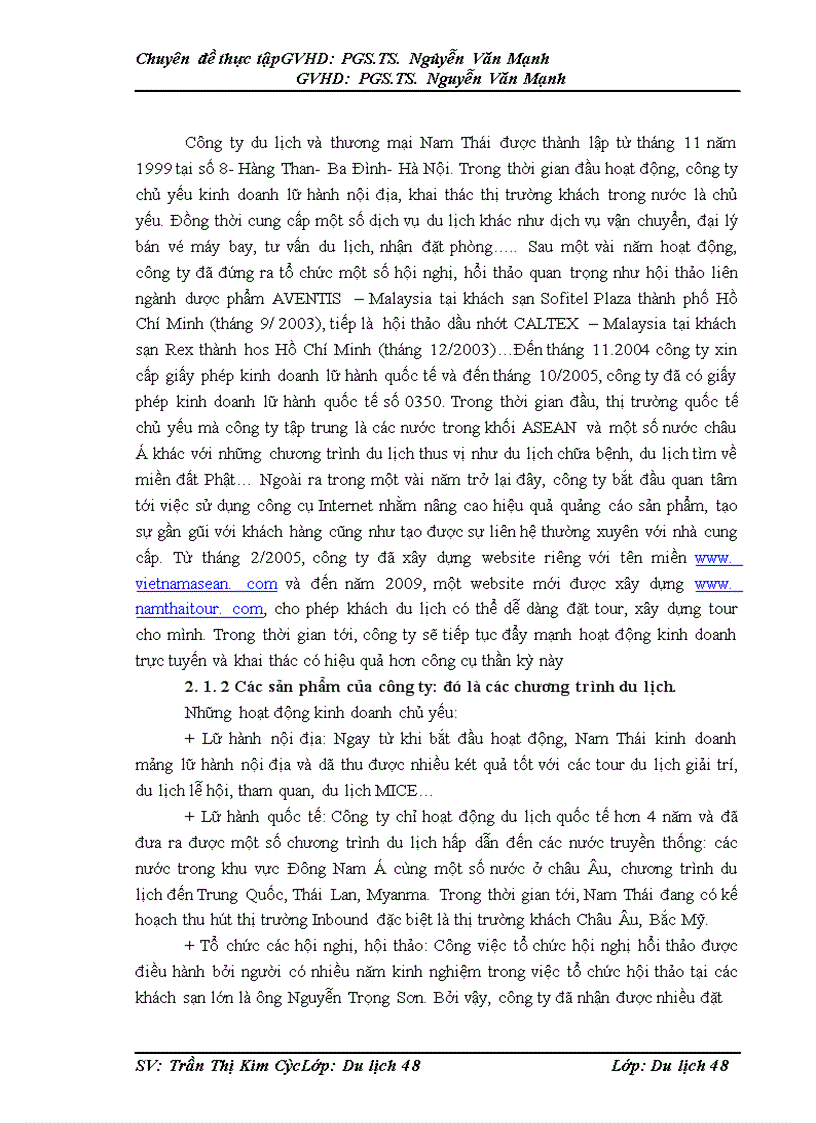 image for page quản trị hoạt động hướng dẫn du lịch tại công ty Nam Thái 1