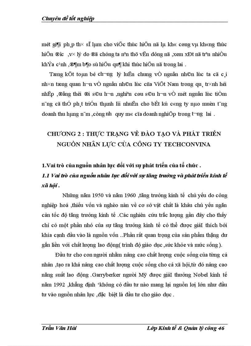 image for page Thực trạng về đào tạo và phát triển nguồn nhân lực của công ty techconvina 1