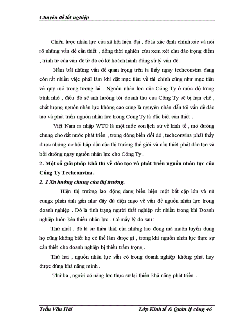 image for page Thực trạng về đào tạo và phát triển nguồn nhân lực của công ty techconvina 1