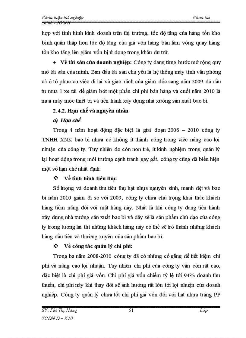 image for page Giải pháp nâng cao lợi nhuận tại Công ty TNHH XNK bao bì nhựa