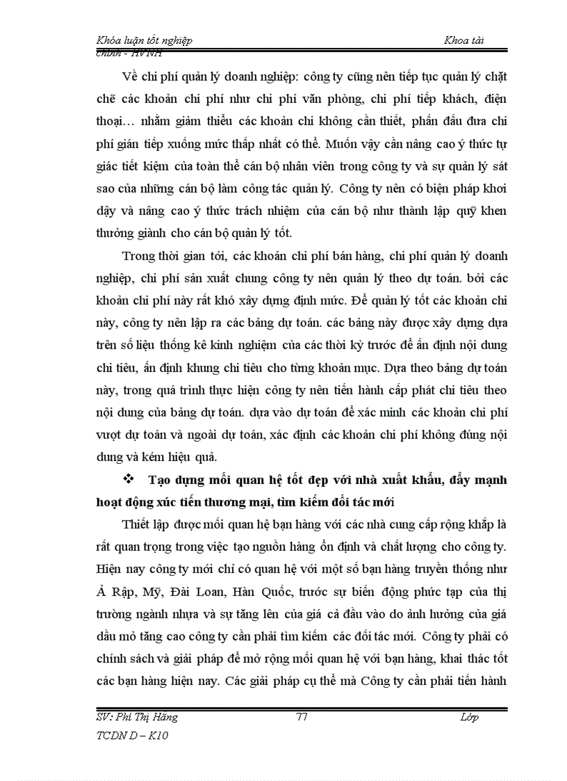 image for page Giải pháp nâng cao lợi nhuận tại Công ty TNHH XNK bao bì nhựa