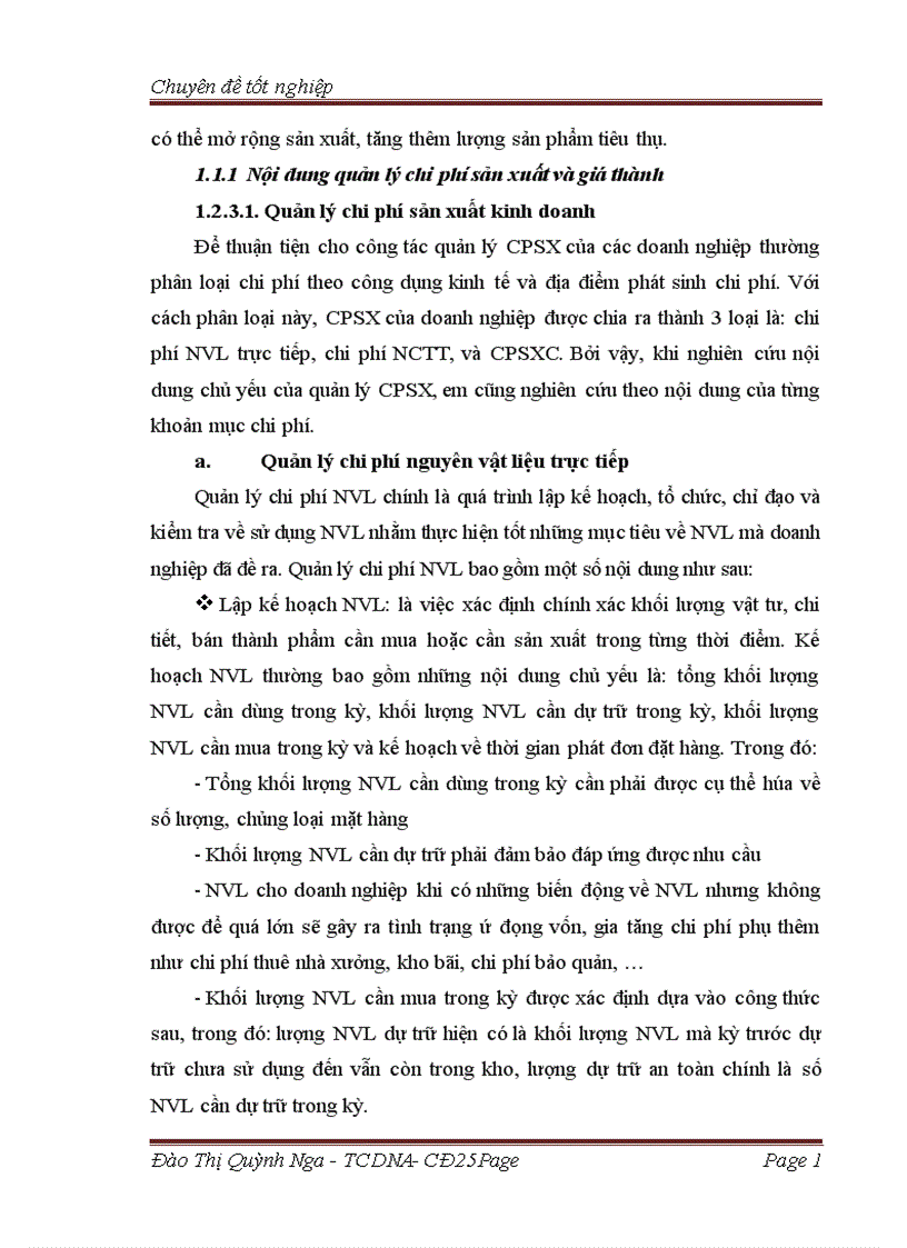 image for page Các giải pháp chủ yếu tăng cường quản lý chi phí sản xuất kinh doanh và hạ giá thành sản phẩm tại công ty cổ phần Nguyễn Hồng II 1