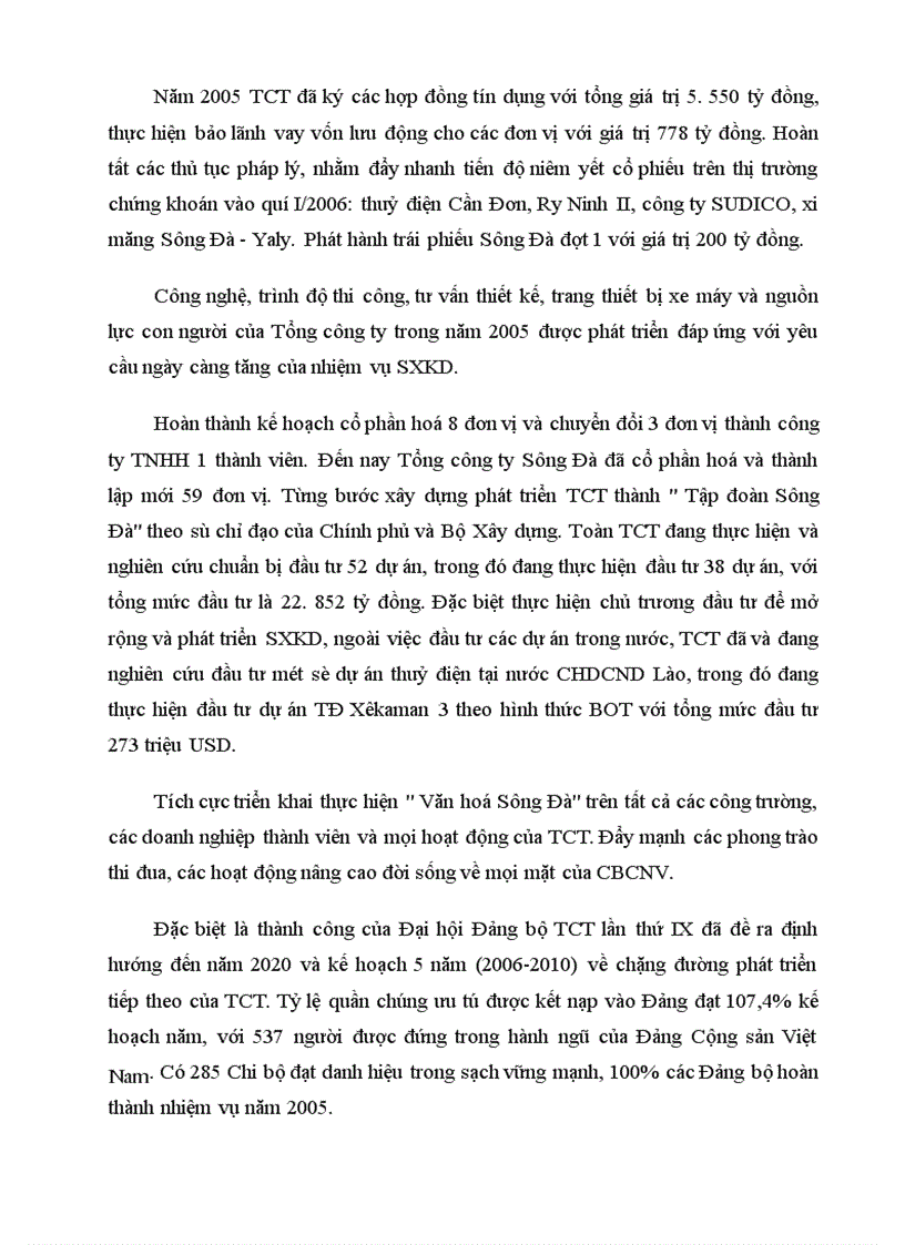 image for page Thực trạng và giải pháp về hoạt động đầu tư phát triển tại Tổng Công Ty Sông Đa 1