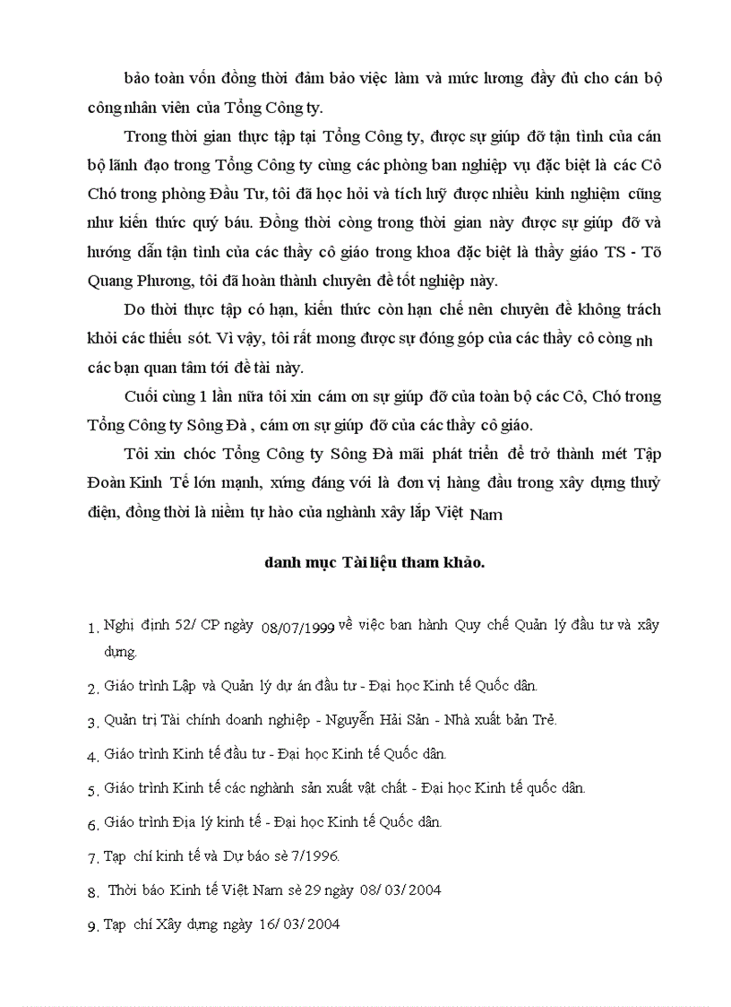 image for page Thực trạng và giải pháp về hoạt động đầu tư phát triển tại Tổng Công Ty Sông Đa 1