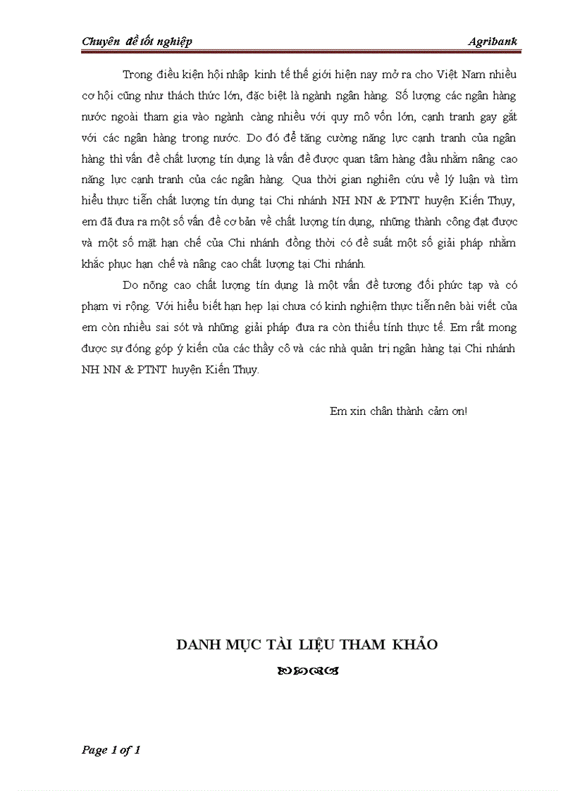 image for page Giải pháp nhằm nâng cao chất lượng tín dụng tại chi nhánh Ngân hàng NN PTNT huyện Kiến Thụy Hải Phòng 1