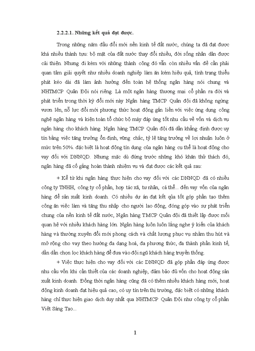 image for page Giải pháp mở rộng cho vay đối với DNNQD tại NHTMCP Quân Đội 1