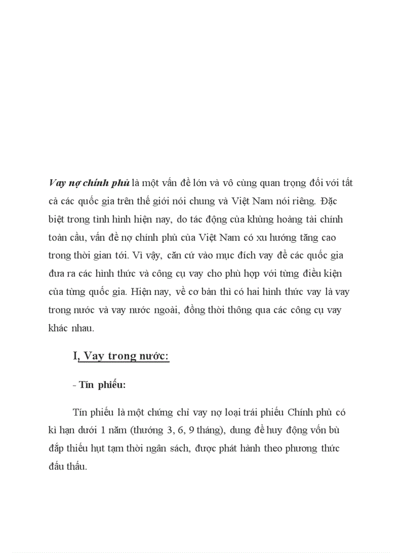 image for page Trình bày các công cụ vay nợ của Nhà nước Thực trạng vay nợ của Nhà nước Việt Nam trong thời gian qua 1