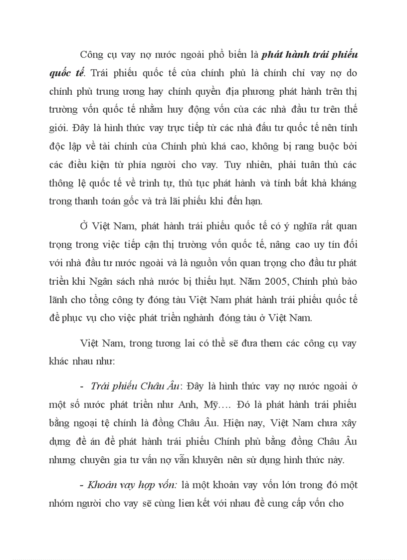 image for page Trình bày các công cụ vay nợ của Nhà nước Thực trạng vay nợ của Nhà nước Việt Nam trong thời gian qua 1