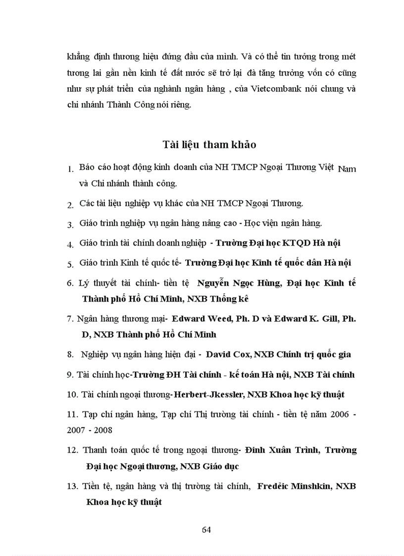 image for page Thực trạng hoạt động tín dụng tài trợ xuất nhập khẩu tại NH TMCP Ngoại Thương chi nhánh thành công