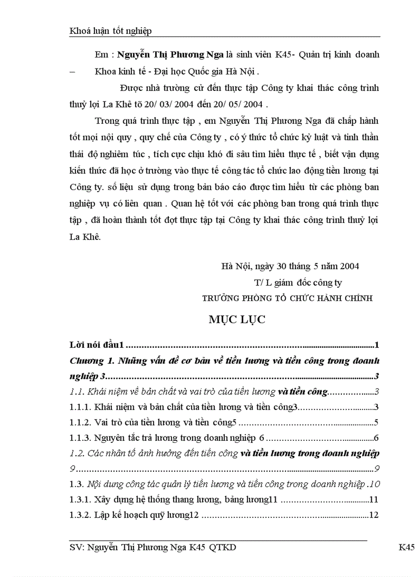 image for page Quản lý tiền lương và tiền công tại Công ty KTCT thuỷ lợi La Khê 1