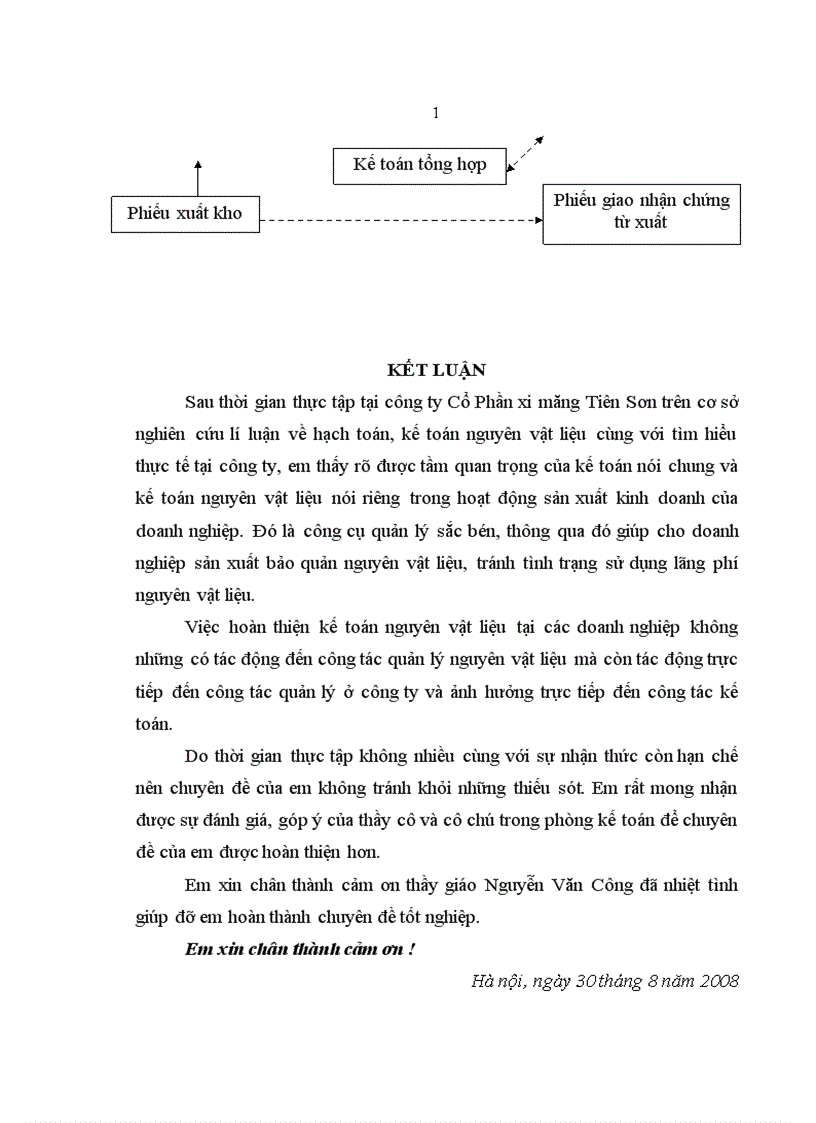 image for page Kế toán nguyên vật liệu tại Công ty Cổ Phần Xi măng Tiên Sơn 1