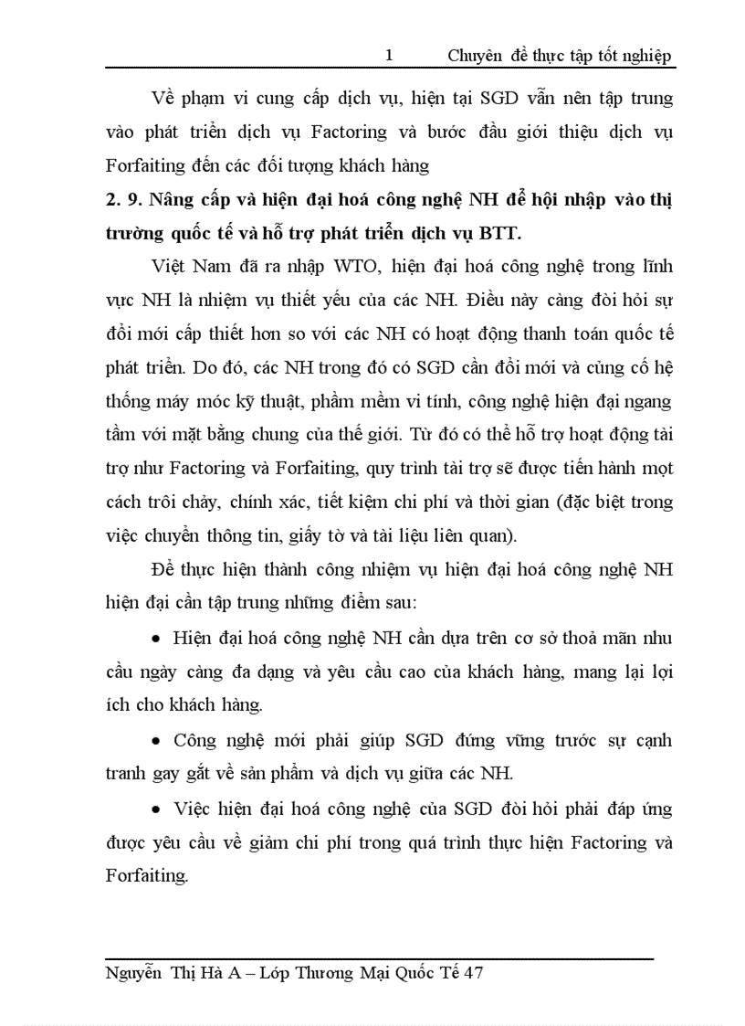 image for page Hoạt động Bao thanh toán tại SGD NH TMCP NT VN Vietcombank
