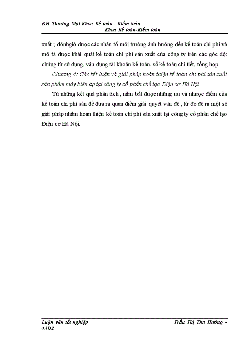 image for page Kế toán chi phí sản xuất sản phẩm máy biến áp của Công ty cổ phần Chế tạo Điện cơ Hà Nội 1
