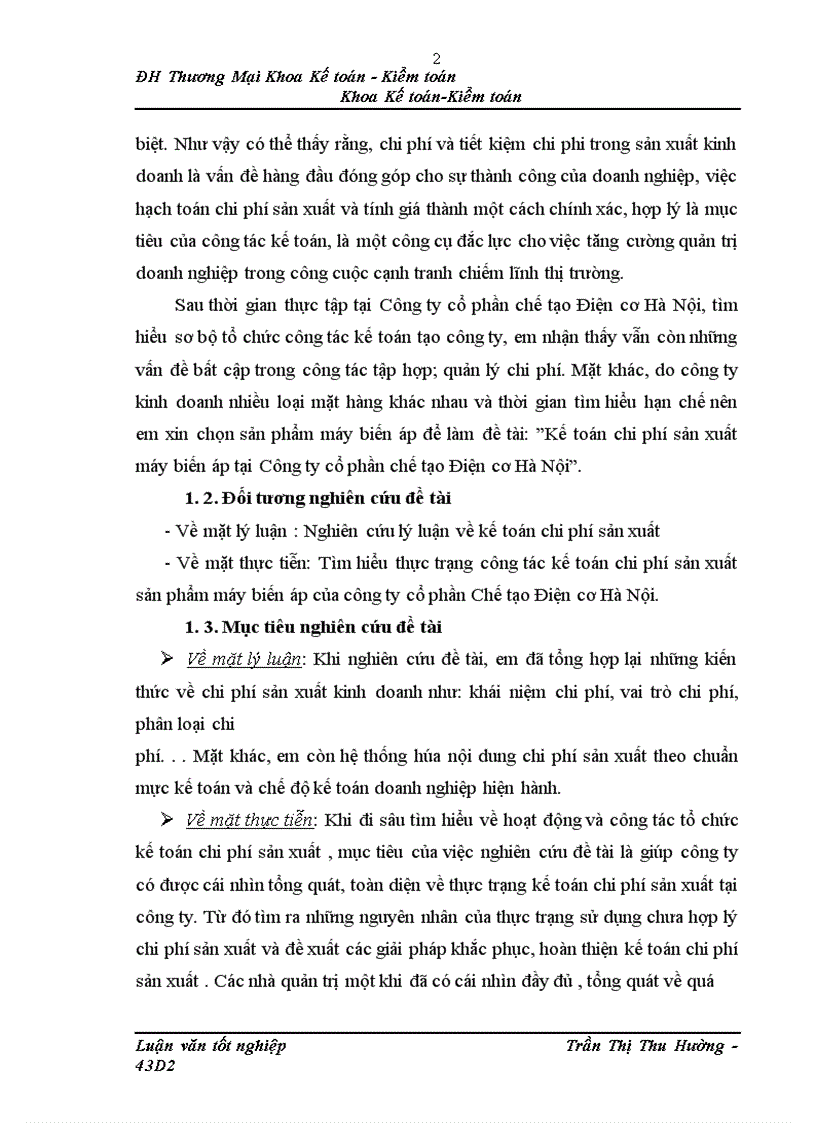 image for page Kế toán chi phí sản xuất sản phẩm máy biến áp của Công ty cổ phần Chế tạo Điện cơ Hà Nội 1