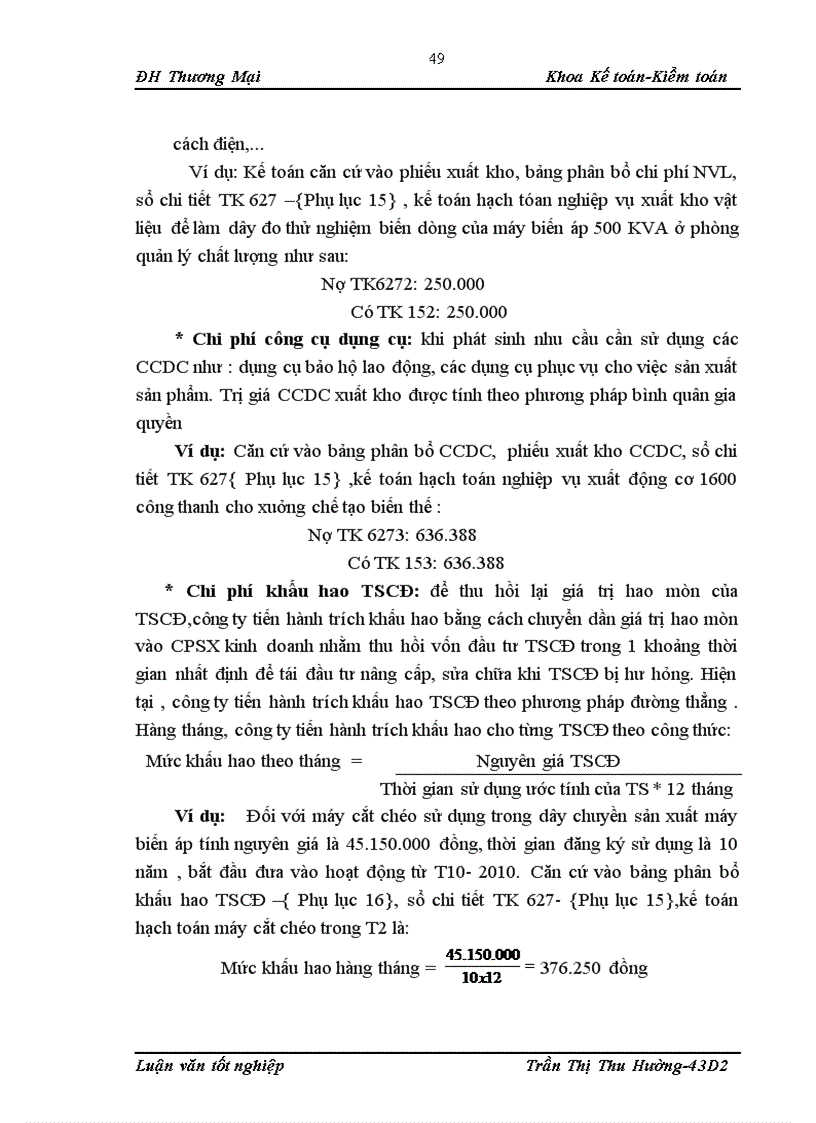 image for page Kế toán chi phí sản xuất sản phẩm máy biến áp của Công ty cổ phần Chế tạo Điện cơ Hà Nội 1