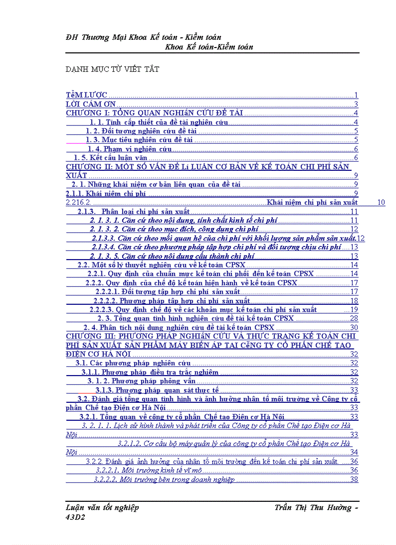 image for page Kế toán chi phí sản xuất sản phẩm máy biến áp của Công ty cổ phần Chế tạo Điện cơ Hà Nội 1