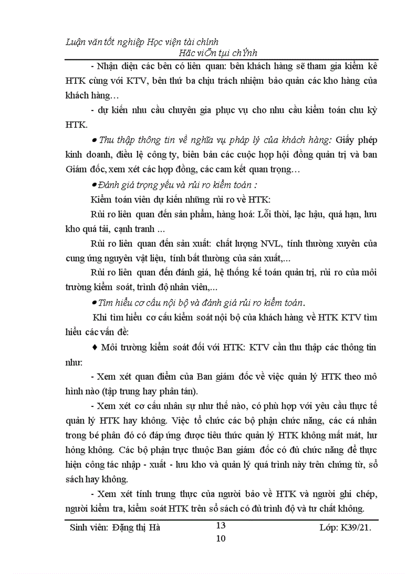 image for page Kiểm toán chu kỳ HTK trong quy trình kiểm toán BCTC do công ty Kiểm toán và Kế toán Hà Nội thực hiện 1