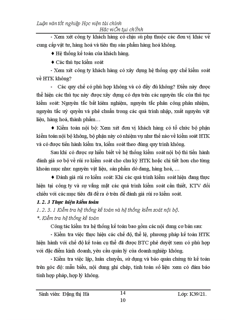 image for page Kiểm toán chu kỳ HTK trong quy trình kiểm toán BCTC do công ty Kiểm toán và Kế toán Hà Nội thực hiện 1