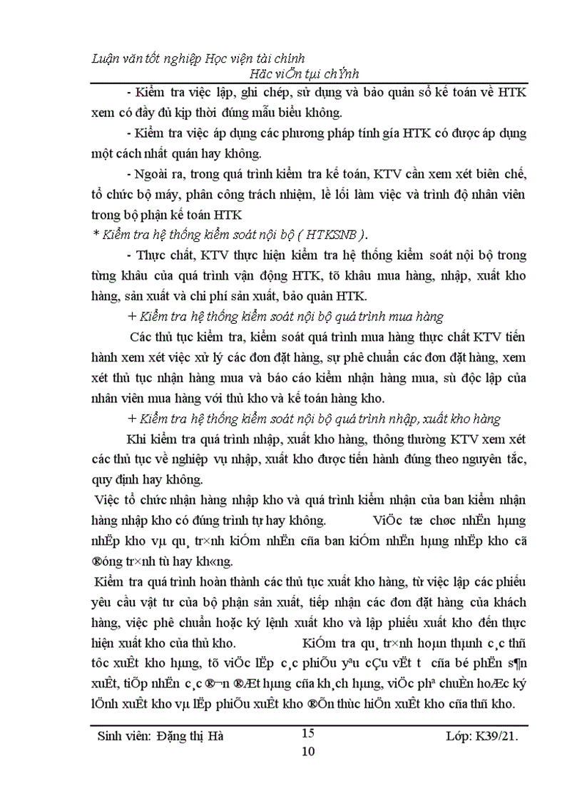 image for page Kiểm toán chu kỳ HTK trong quy trình kiểm toán BCTC do công ty Kiểm toán và Kế toán Hà Nội thực hiện 1