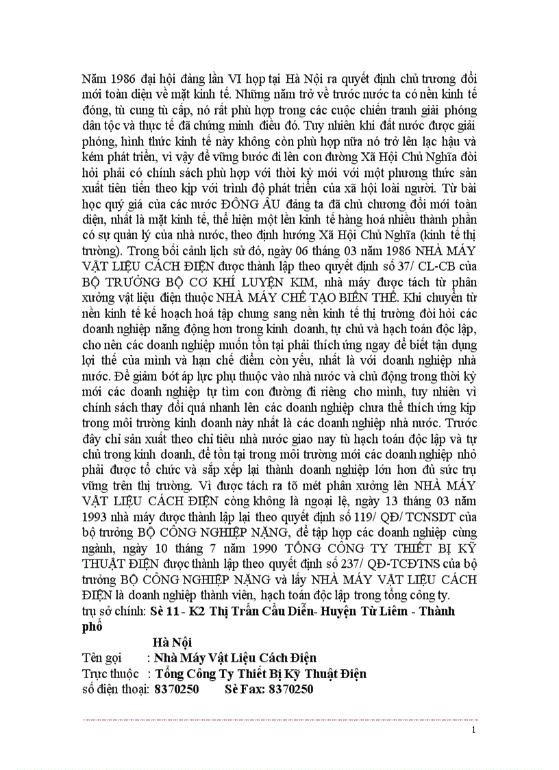 image for page Báo cáo thực tập tổng hợp tại công ty cổ phần Thiết Bị Điện Hà Nội
