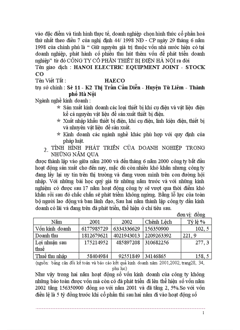 image for page Báo cáo thực tập tổng hợp tại công ty cổ phần Thiết Bị Điện Hà Nội