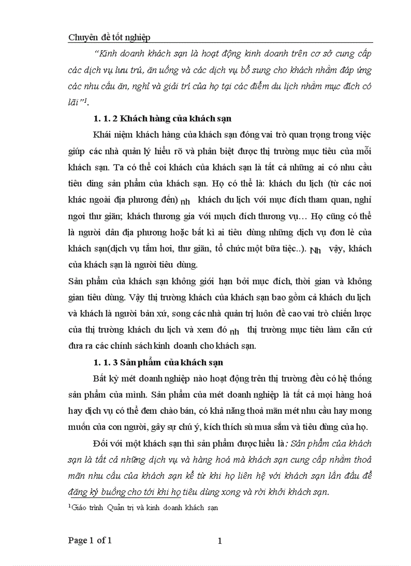 image for page Một số giải pháp quản lý chất lượng tại khách sạn Phương Đông 1