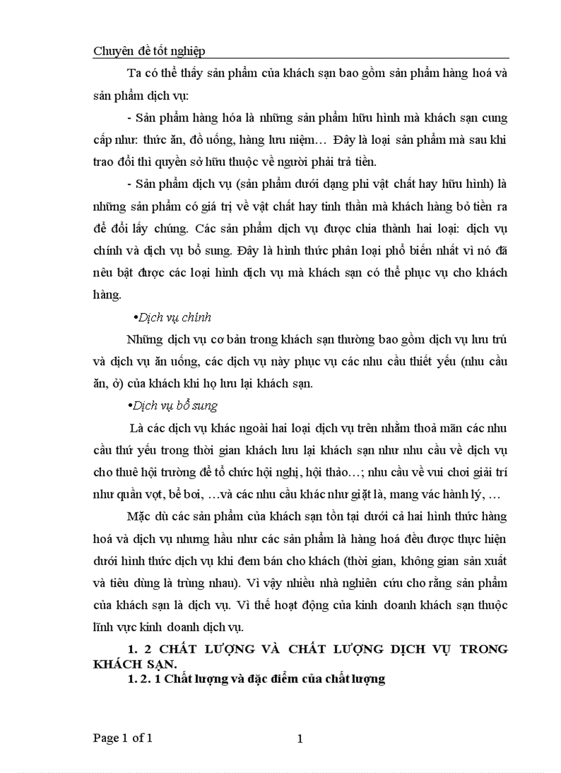 image for page Một số giải pháp quản lý chất lượng tại khách sạn Phương Đông 1